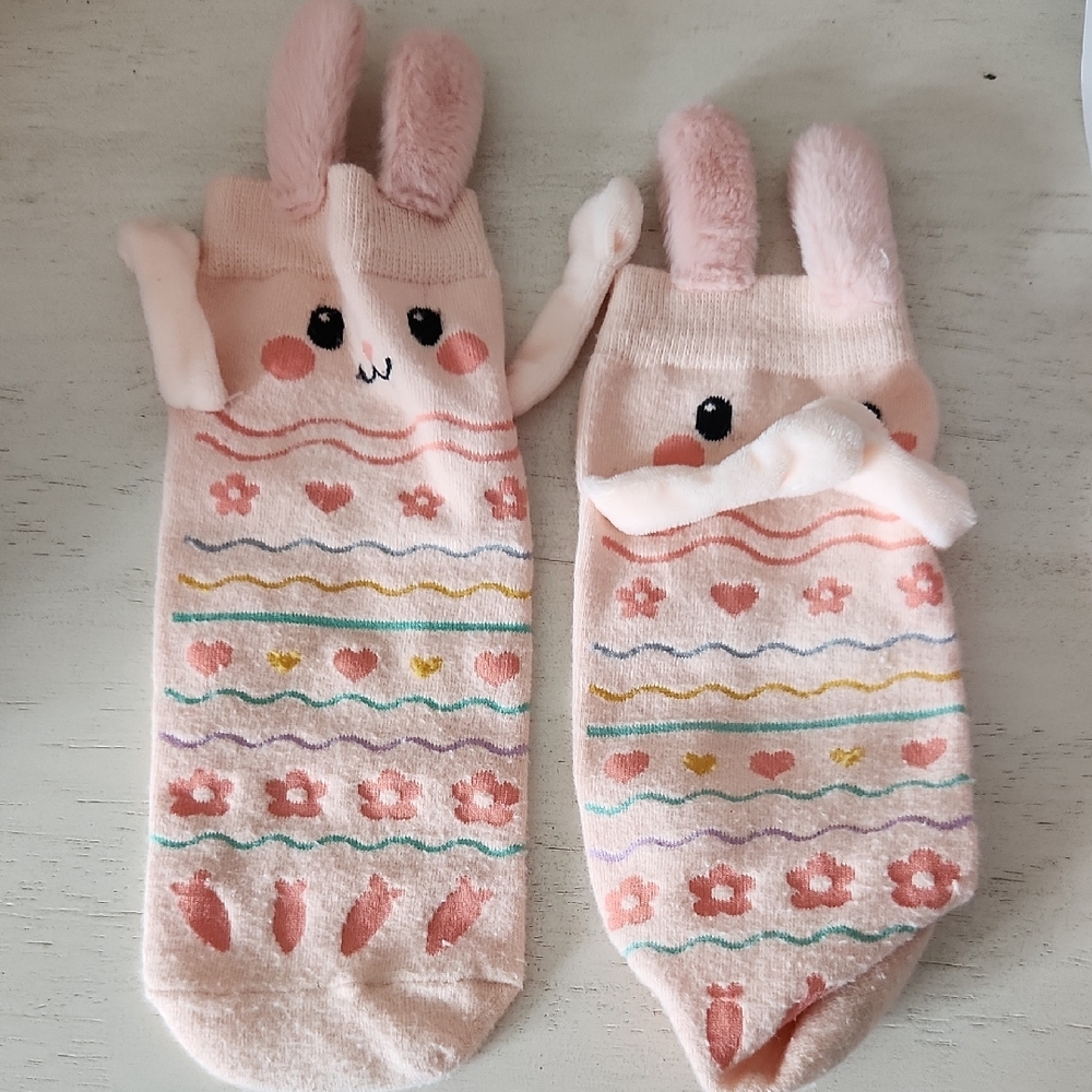Amazon Pink Bunny Kids Socks